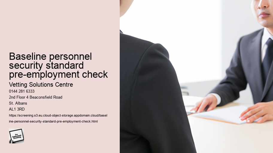 baseline personnel security standard pre-employment check